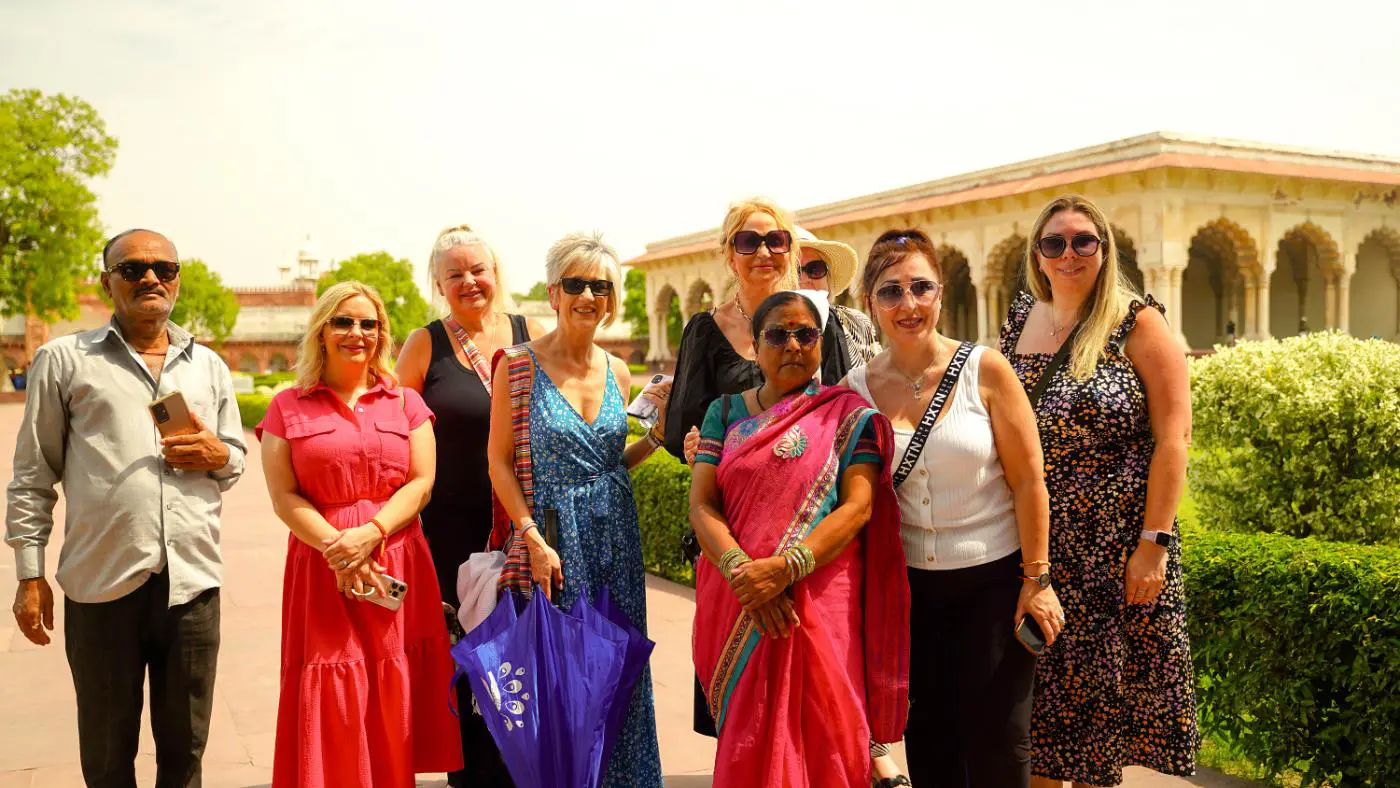 Newmarket Holidays tour group and guide, Agra