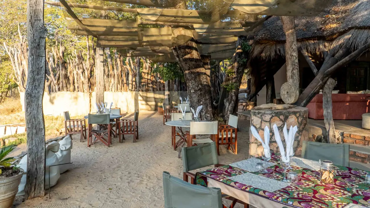 Sable Valley Lodge, Hwange National Park, exterior dining