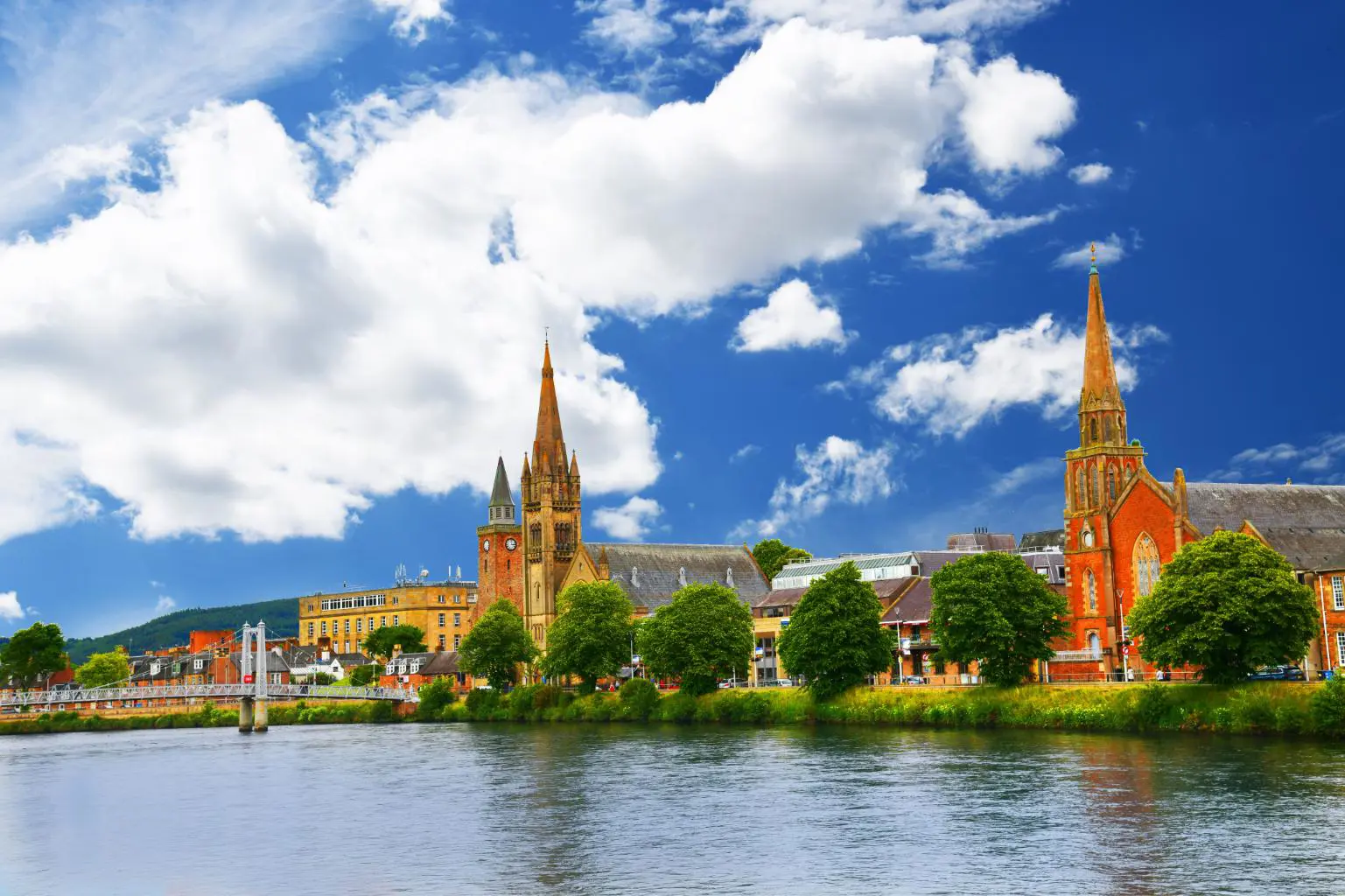 Grieg Street Bridge and Free North Church, Inverness