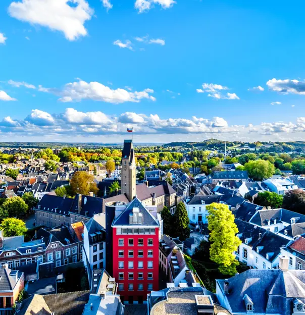 Aerial view of the historic city of Maastricht 
