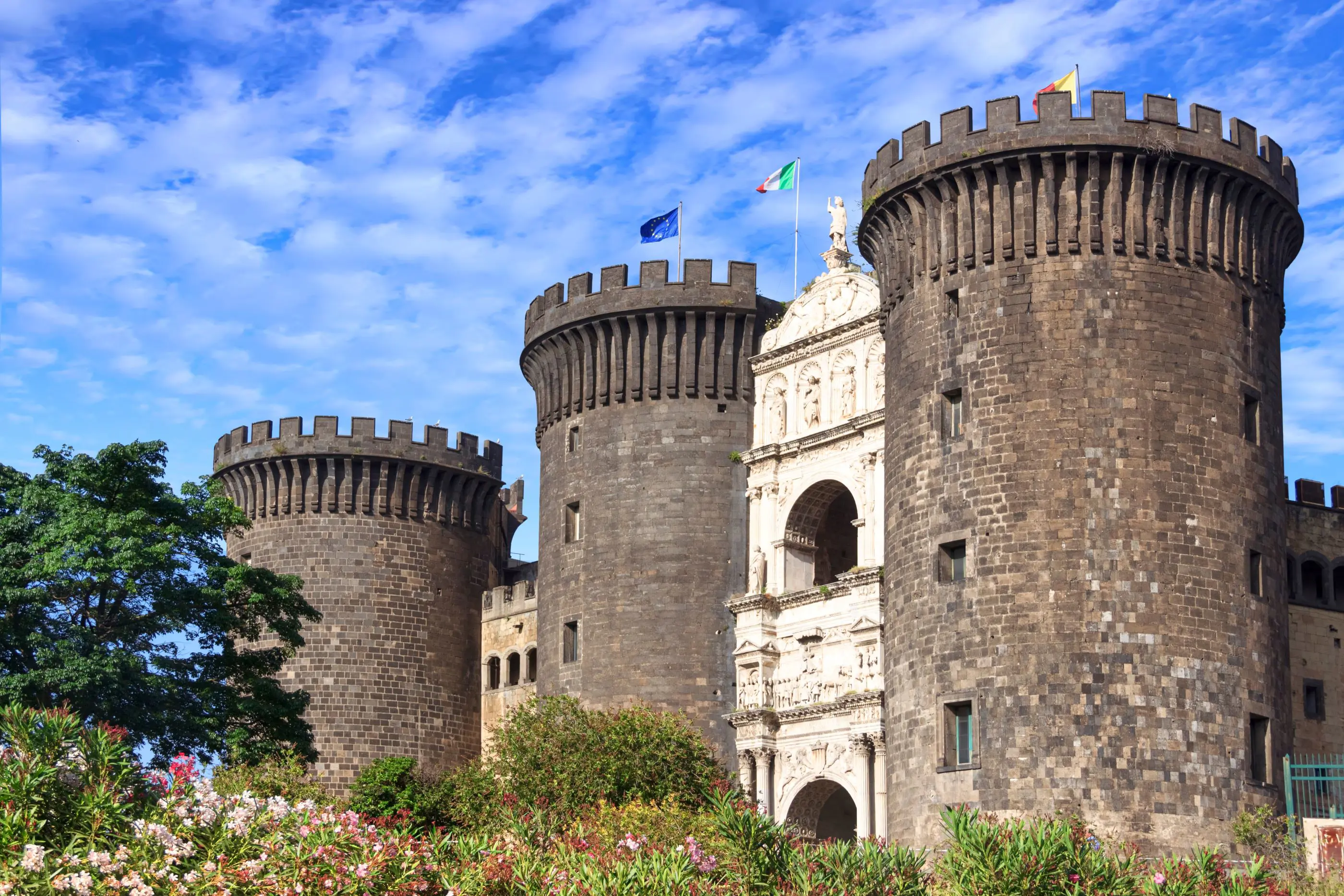 Shot of Castle Nuovo in Naples