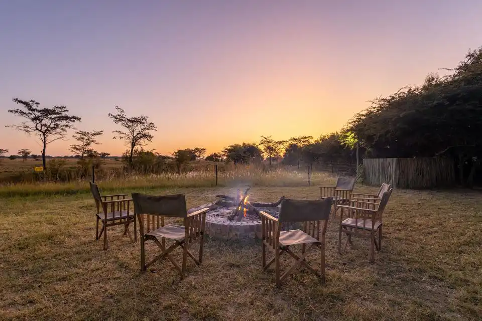 Safari Plains, Limpopo, chairs around the fire pit