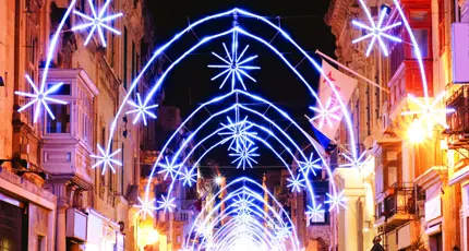 Sh 90102493 Merchant's Street with Christmas Decorations, Valletta, Malta