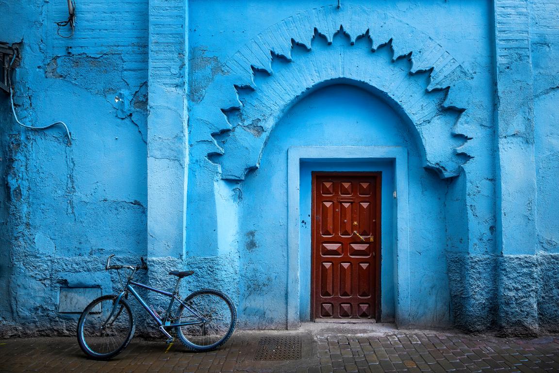 Sh 1832431204 Traditional Moroccan Ancient Wooden Door, Old Medina In Chefchaouen, Morocco