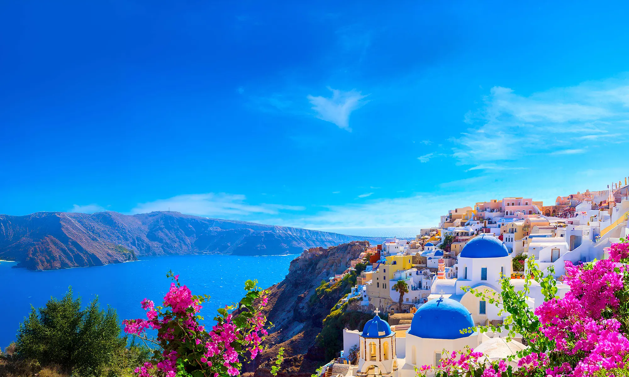 A summers day on the Greek island of Santorini