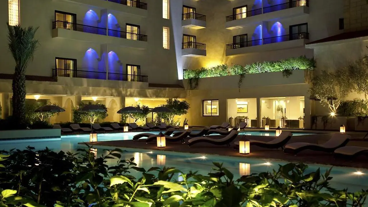 Hotel Opera Plaza, Marrakesh, pool at night