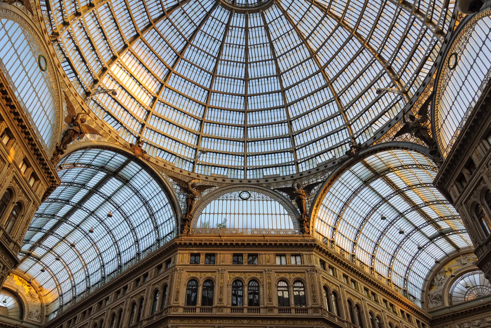 View of Galleria Umberto's glass ceiling 
