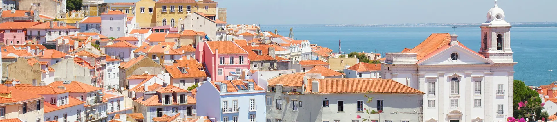 A view of Lisbon and the city's terracotta tiled rooftops