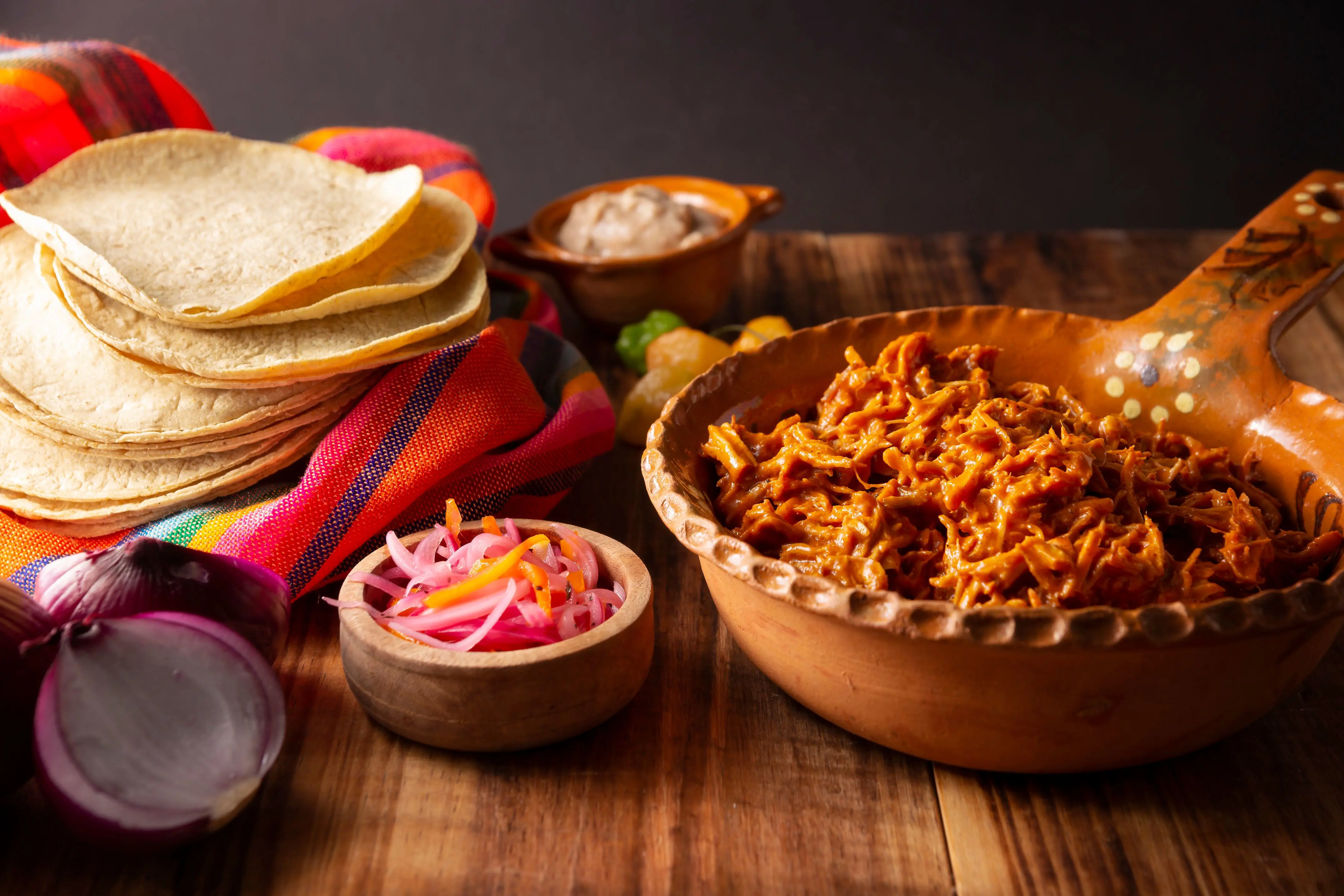 Pork pibil, traditional Mexico food 