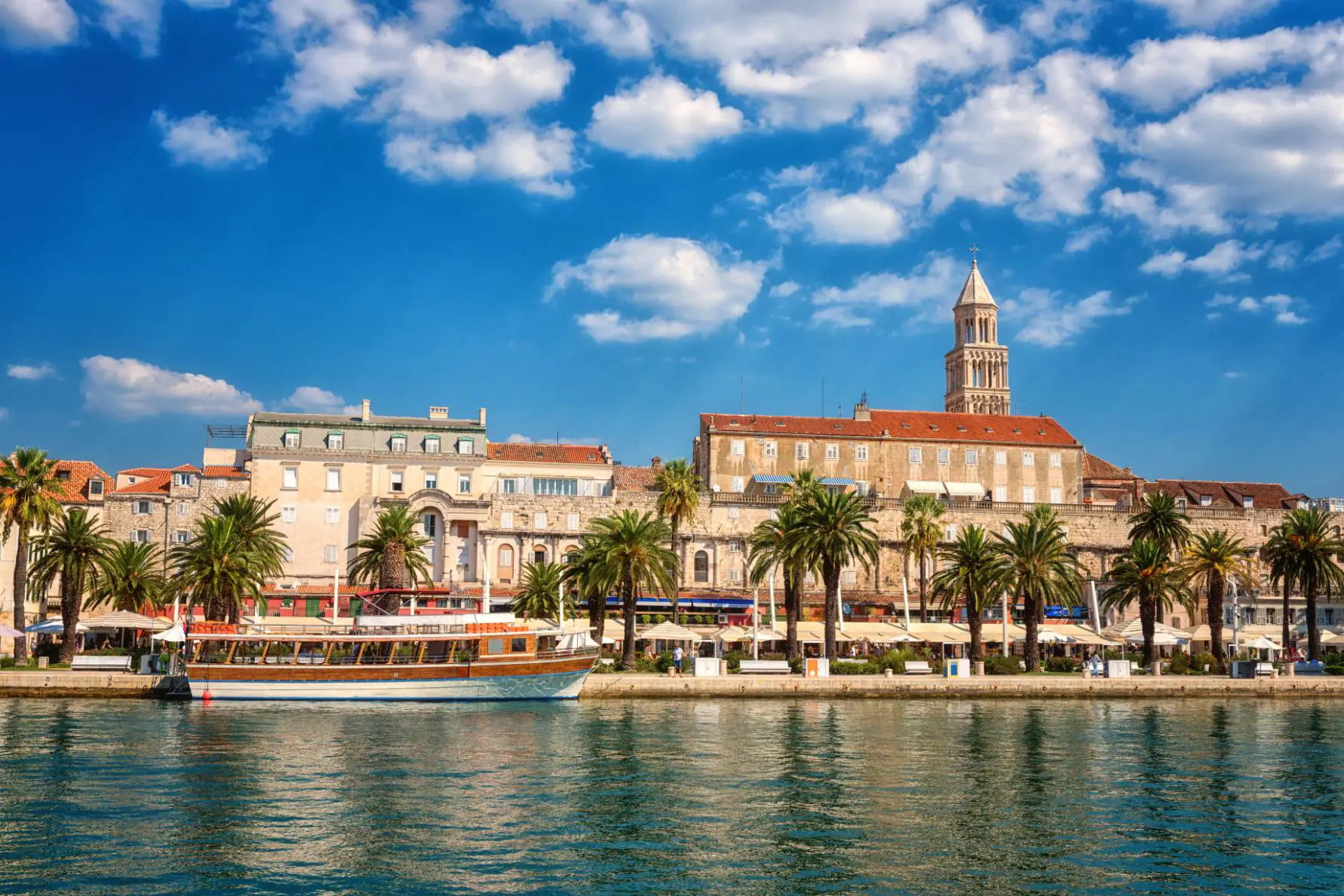 Scenic view of Split's Old Town and embankment
