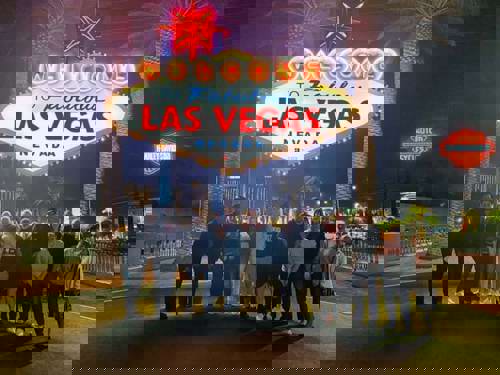 The whole crew in Vegas – what a night!