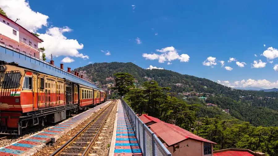 Sh 1423295465 Toy Train Kalka Shimla Route Standing On Shimla Railway Station