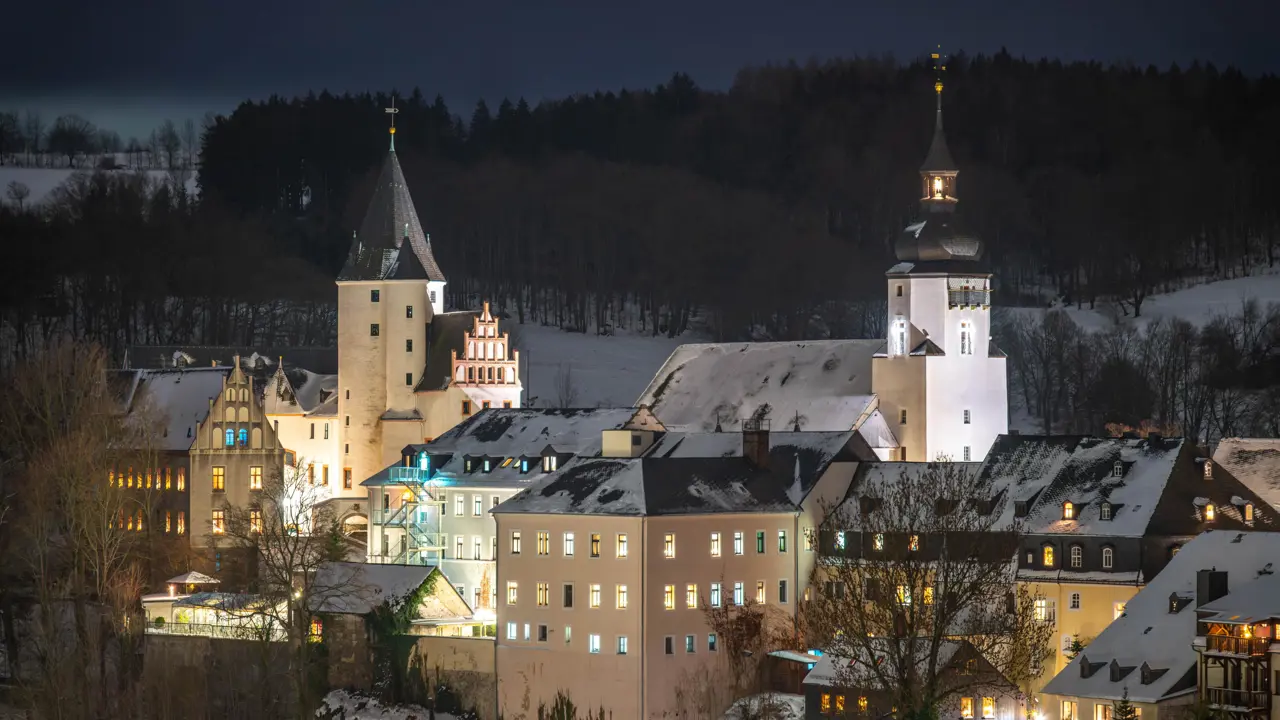 Schwarzenberg Castle in winter, Saxony