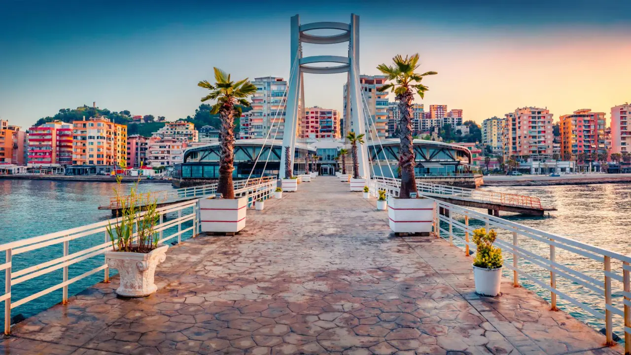 Sunrise in the port city of Durrës