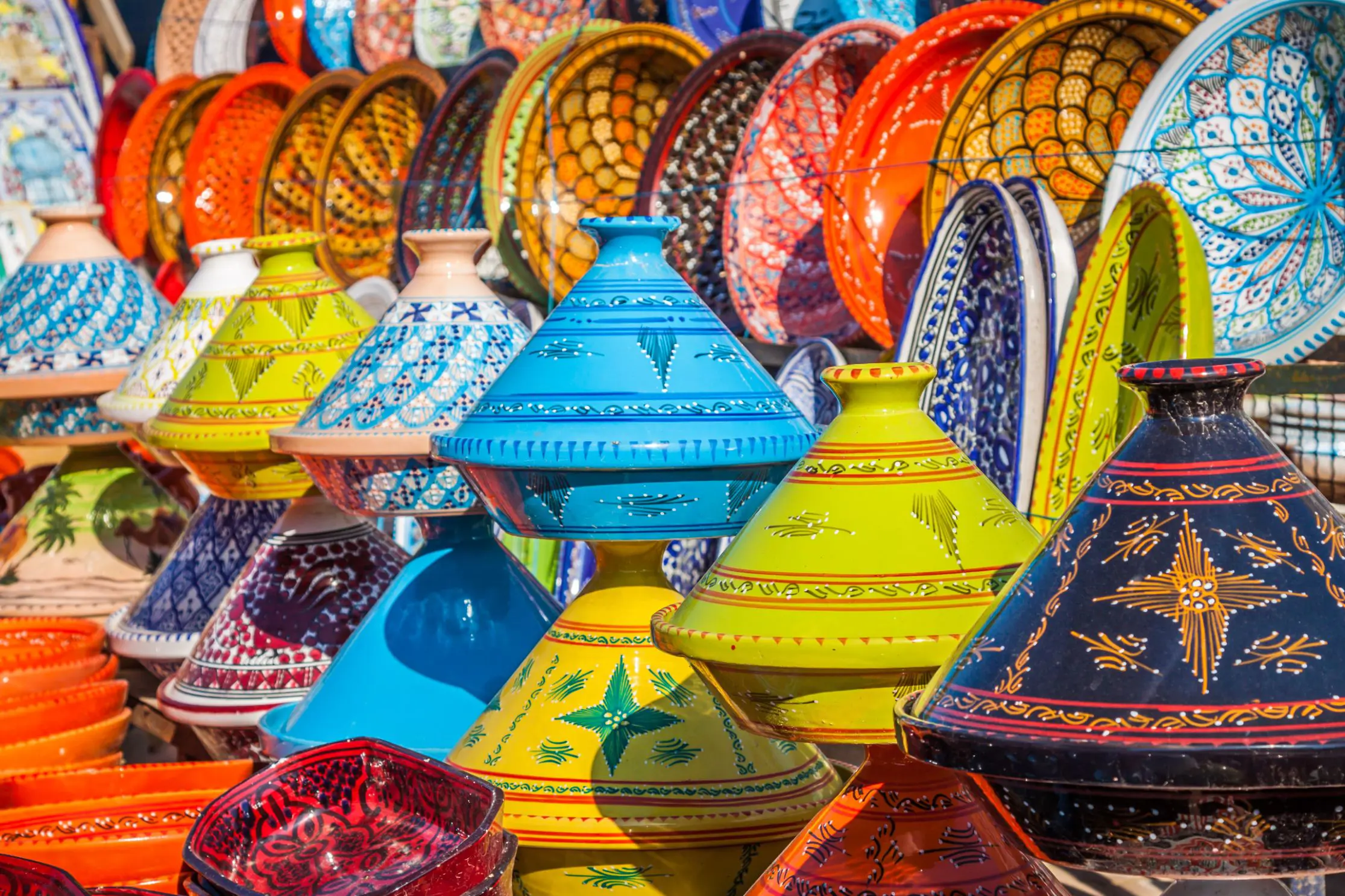 Sh 229767241 Tajines In The Market, Marrakesh, Morocco