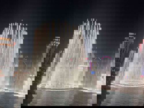 The bright lights of the Bellagio.