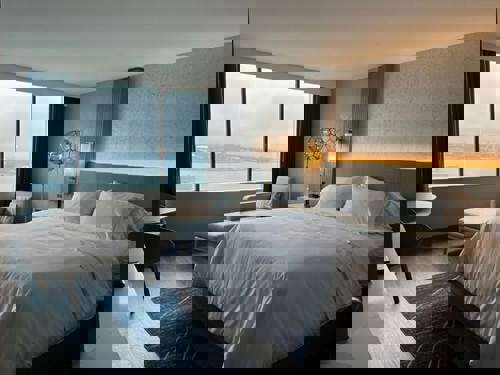 Kathy’s comfy, well-appointed room at Westin Harbour Castle was in prime position on Lake Ontario.