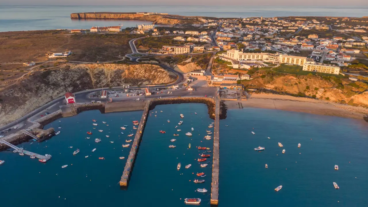 Sagres harbour at sunset, Portugal
