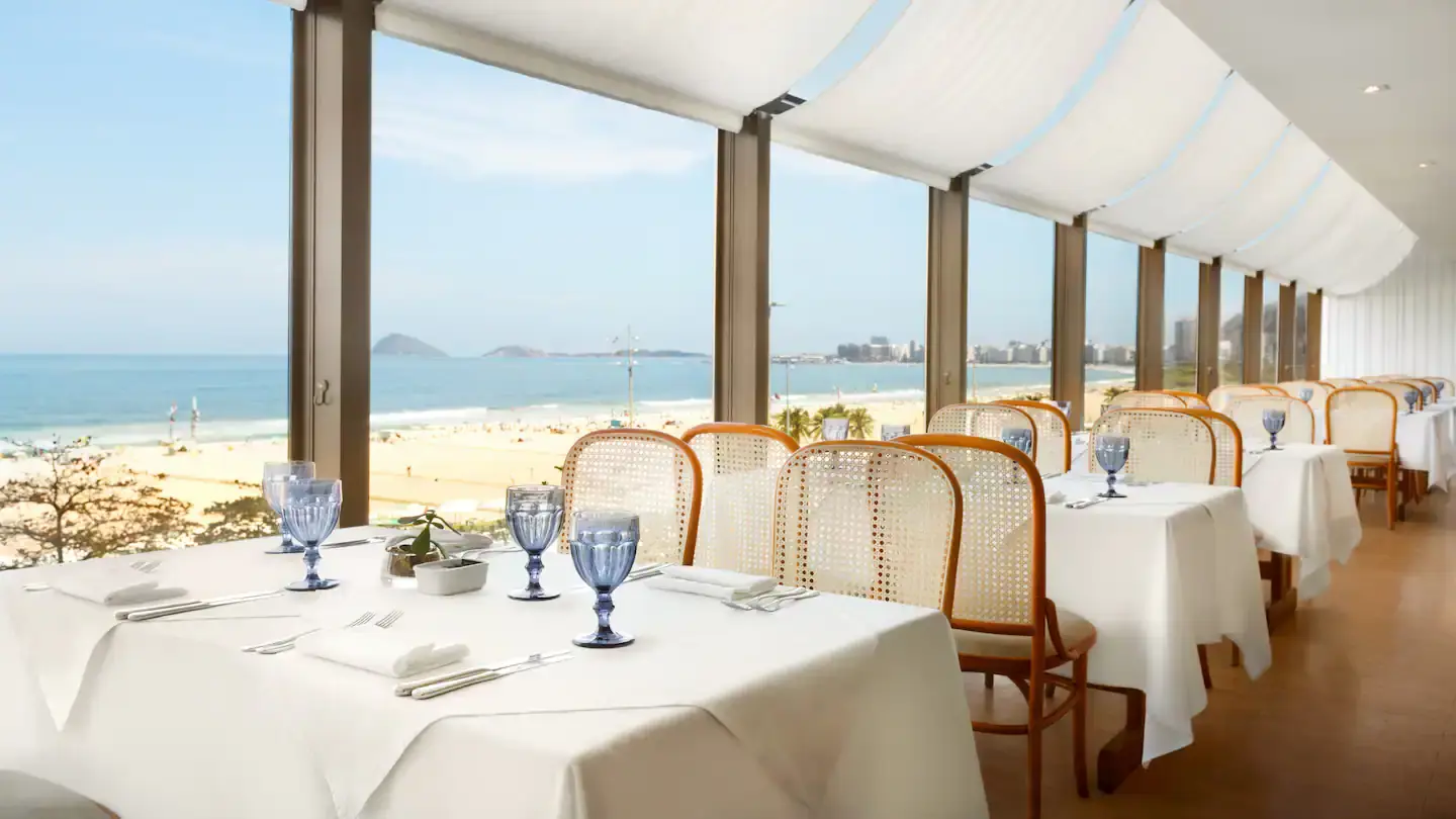 Dining with a sea view at Hilton Copacabana, Rio de Janeiro