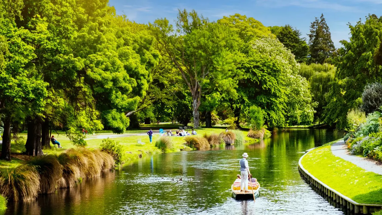 Punting on the River Avon, Christchurch, New Zealand