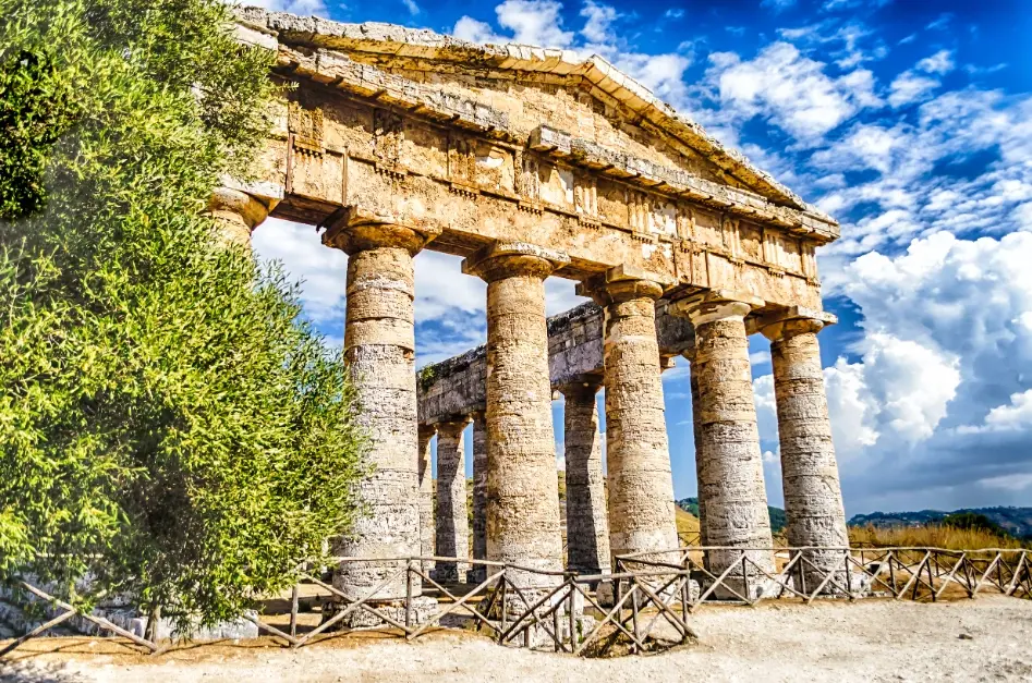 Ancient Greek doric temple in Segesta, Italy