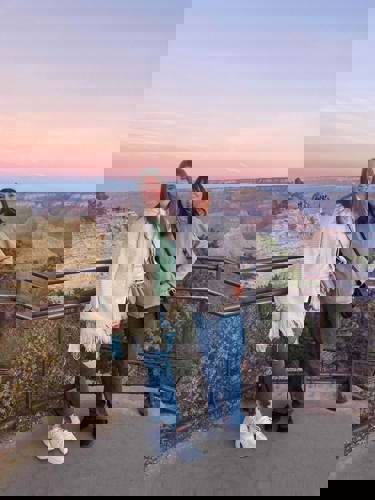 Our lovely customers enjoying the dawn at the Grand Canyon