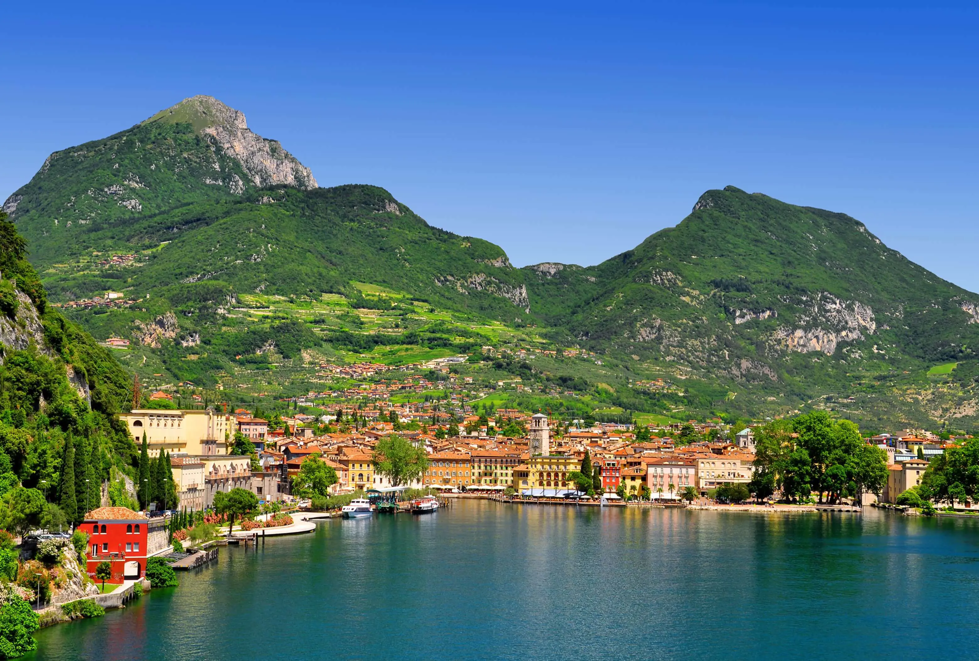 View of mountains in Lake Garda