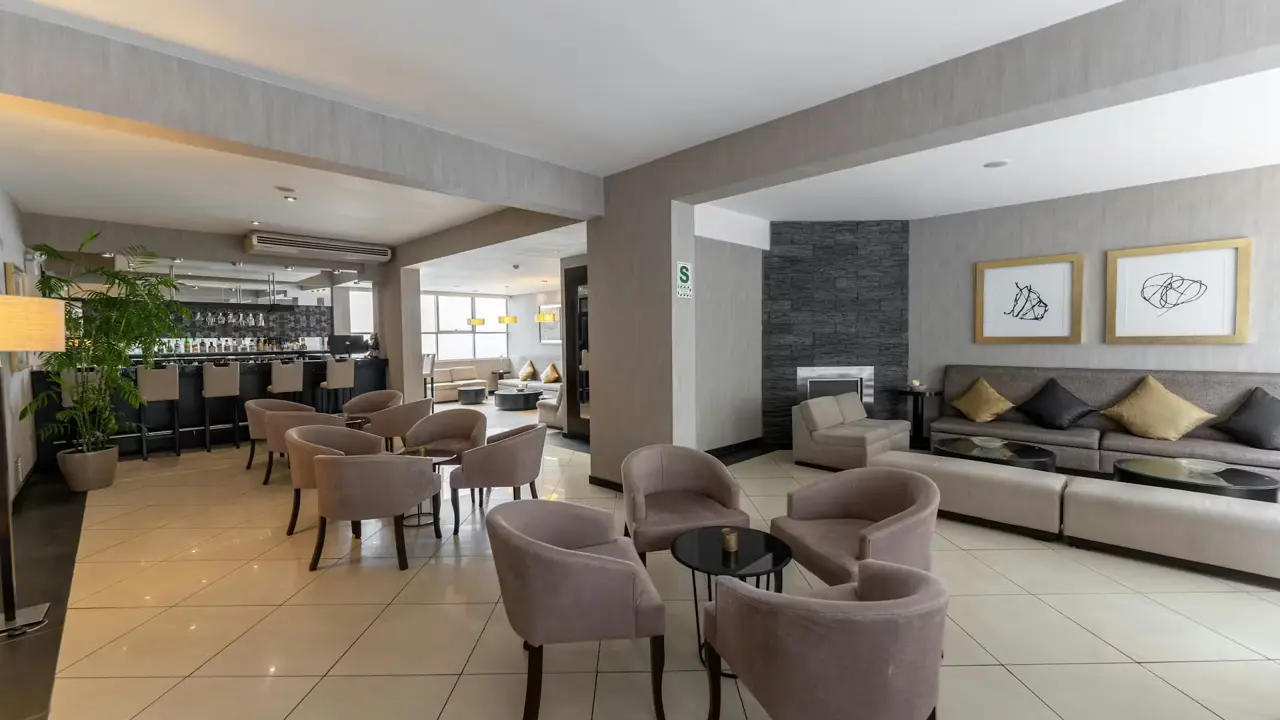 Hotel Jose Antonio Miraflores, Lima, view of the bar, seating and lounge area