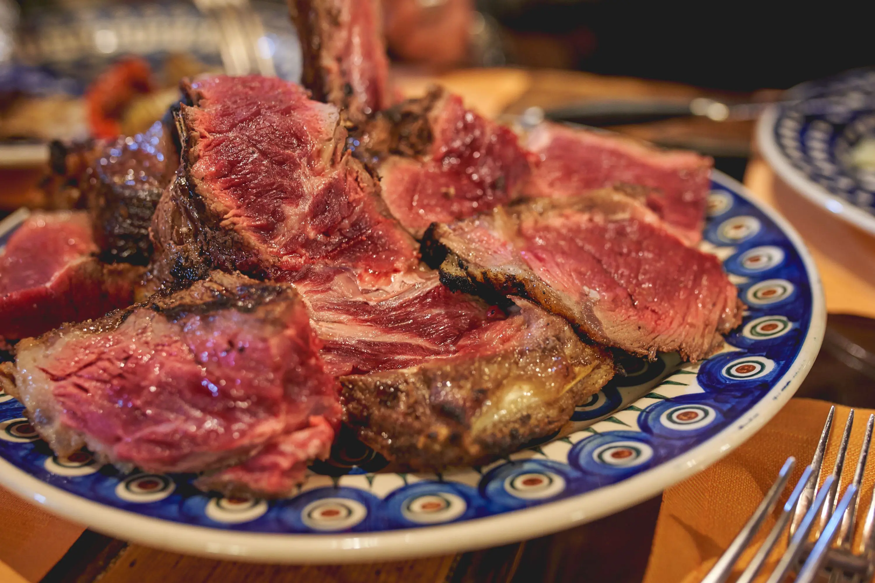 Close up of a Florentine Steak in Florence, Italy
