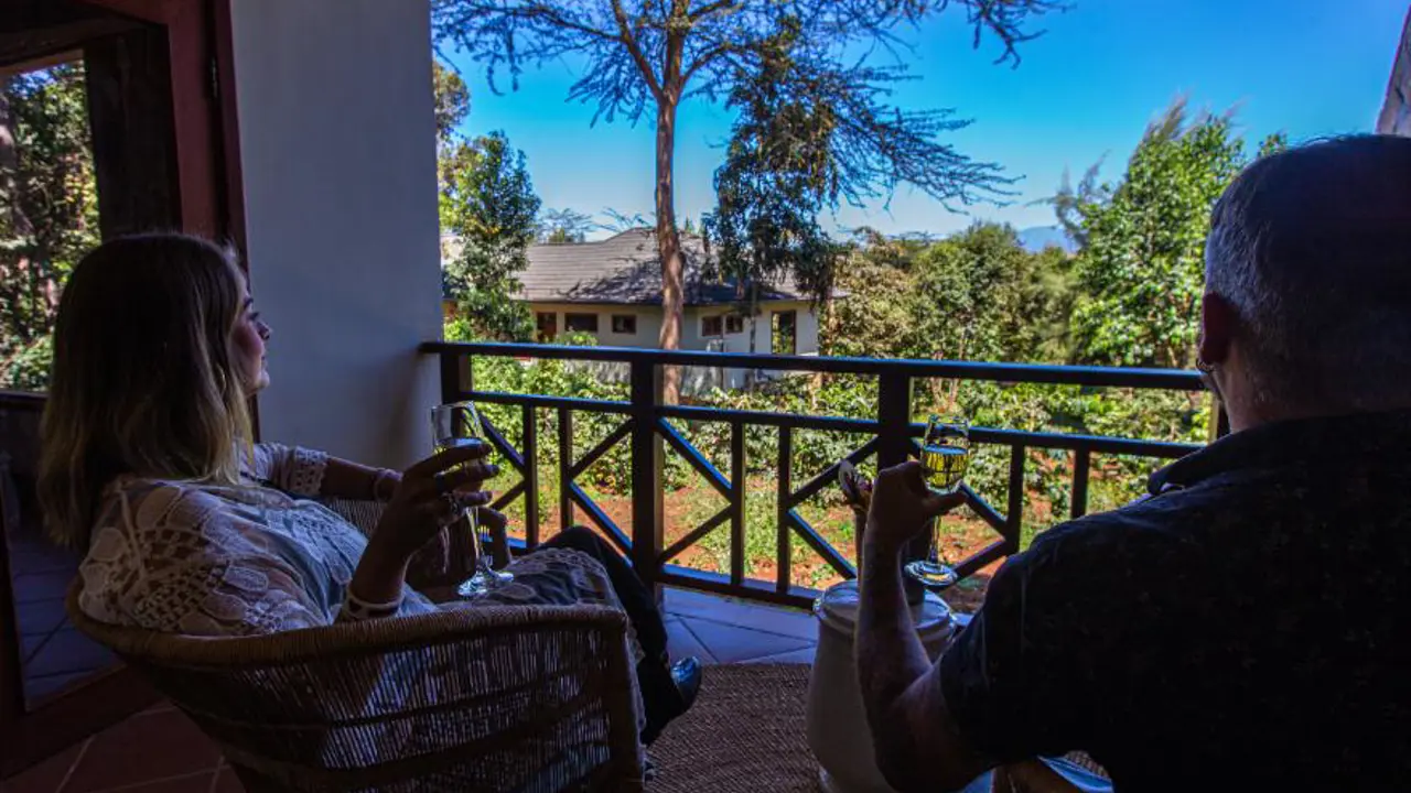 Acacia Farm Lodge, Karatu, balcony 