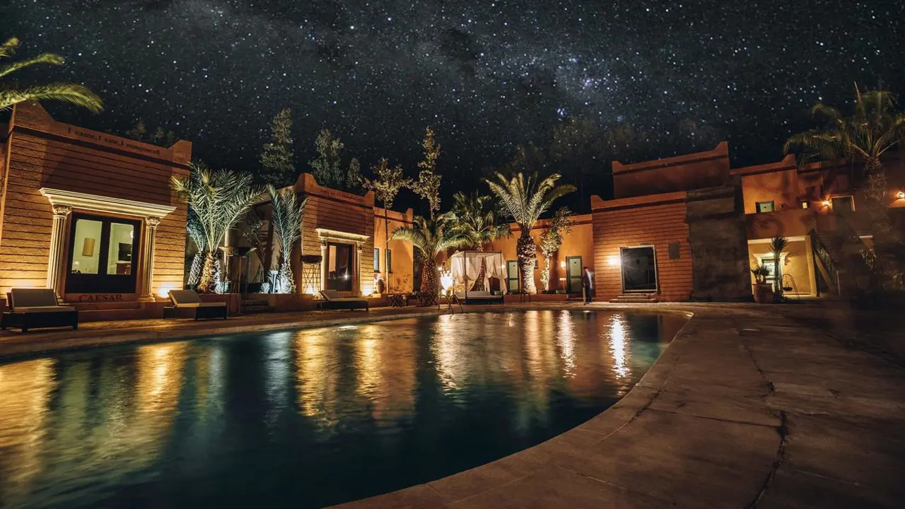 Oscar Hotel by Atlas Studios, Ouarzazate, pool at night