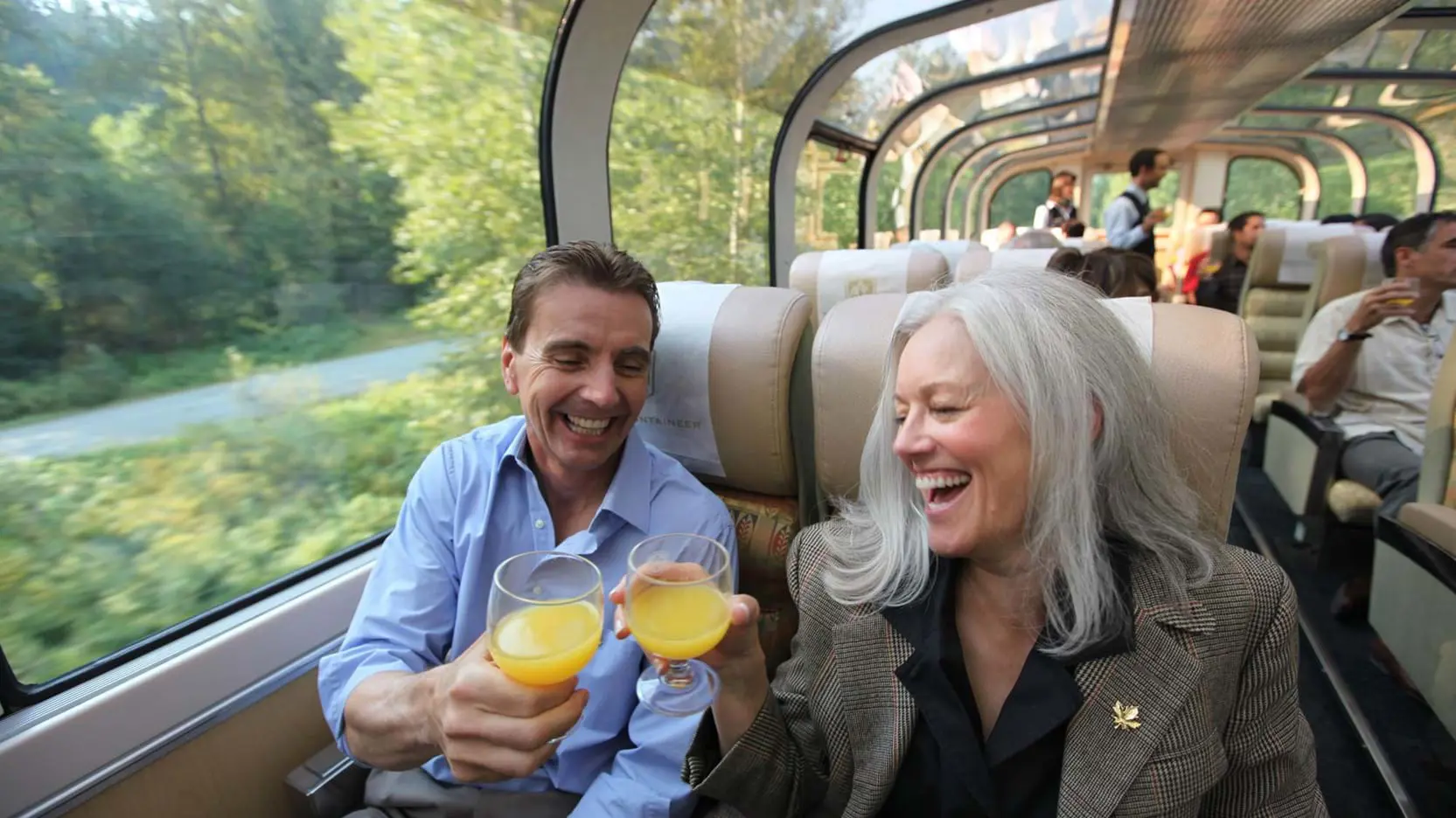 Couple Drinking, Onboard Rocky Mountaineer