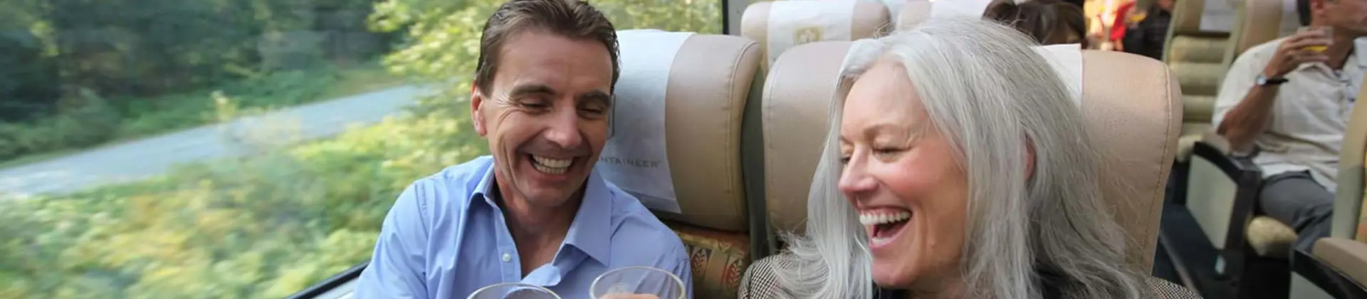 Couple Drinking, Onboard Rocky Mountaineer