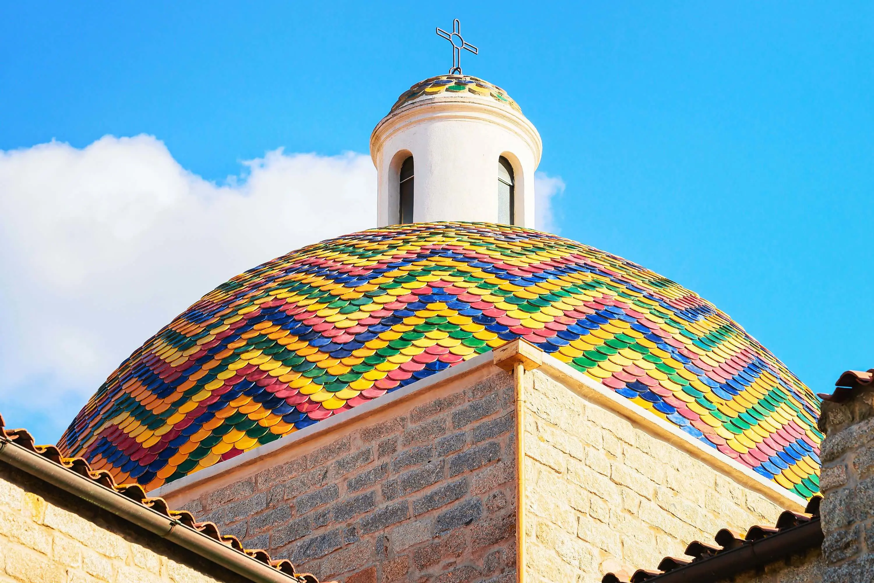 Low angle view of the Church Of San Paolo Apostolo In Olbia, Sardinia