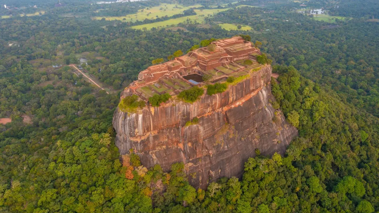 Aerial view of Sigiriya Rock Fortress