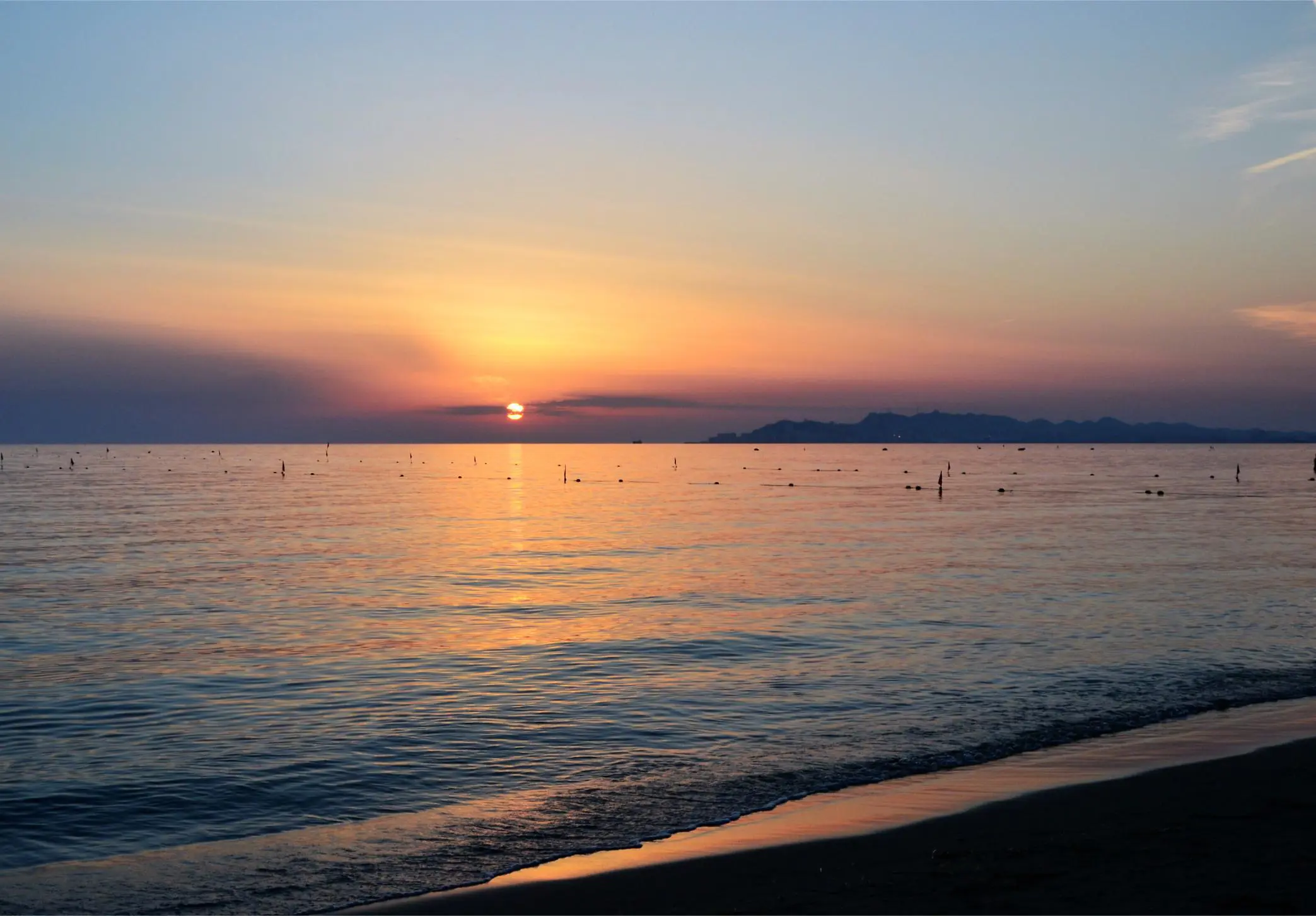  Sunset over Adriatic Sea from Golem Beach