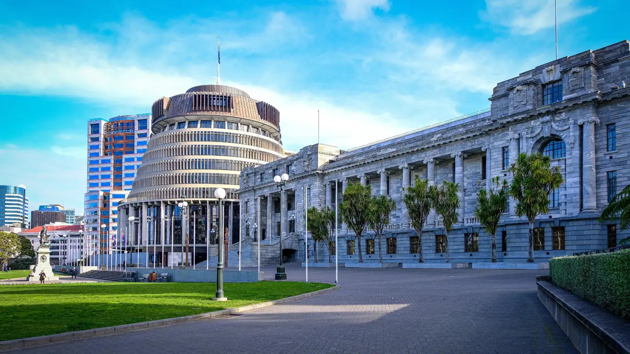 Bee Hive and Parliament House, Wellington, New Zealand