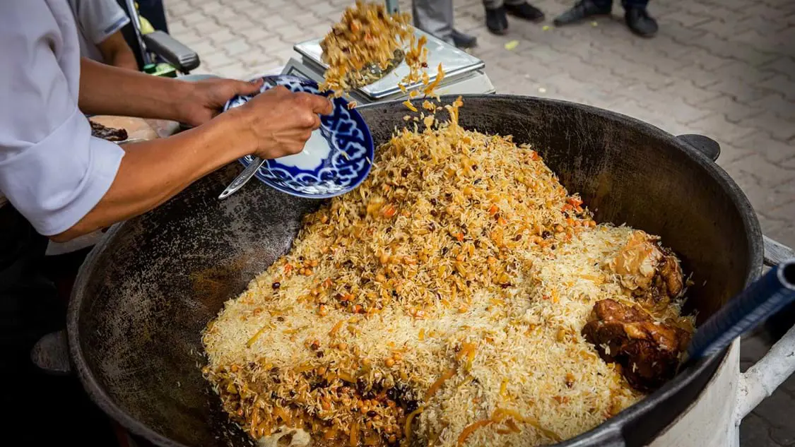 Sh 1183973746 Traditional Street Plov From Tashkent Uzbekistan