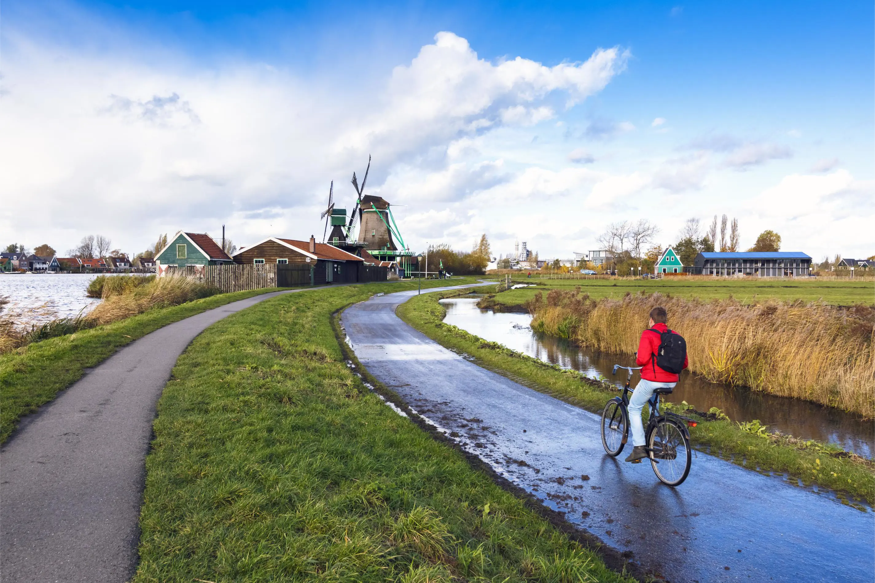 Cycling through the villages of Amsterdam, Netherlands